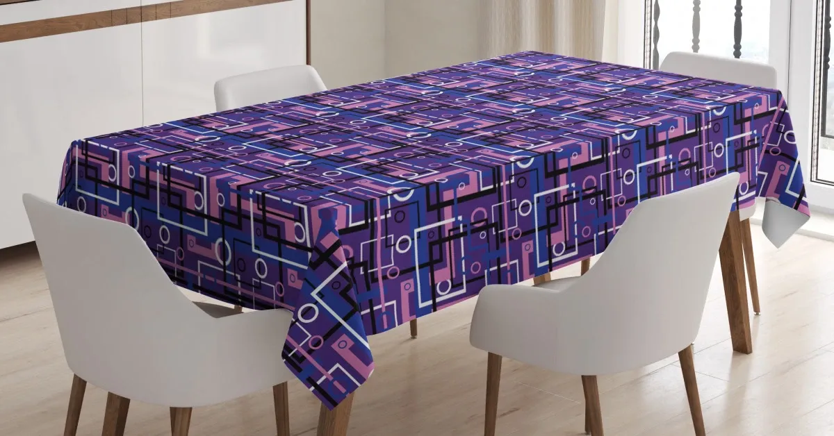 maze shapes circles 3d printed tablecloth table decor 7346