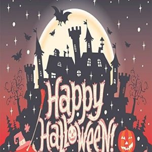 medieval gothic castle with happy halloween typography duvet cover bedding set bedroom decor 3007