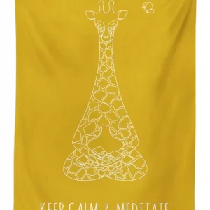meditating giraffe 3d printed tablecloth table decor 2546