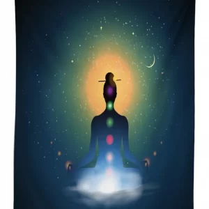 meditating woman chakra 3d printed tablecloth table decor 1632