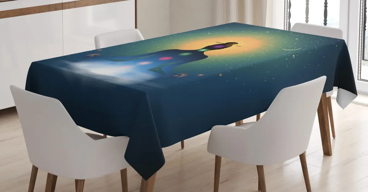 meditating woman chakra 3d printed tablecloth table decor 2664