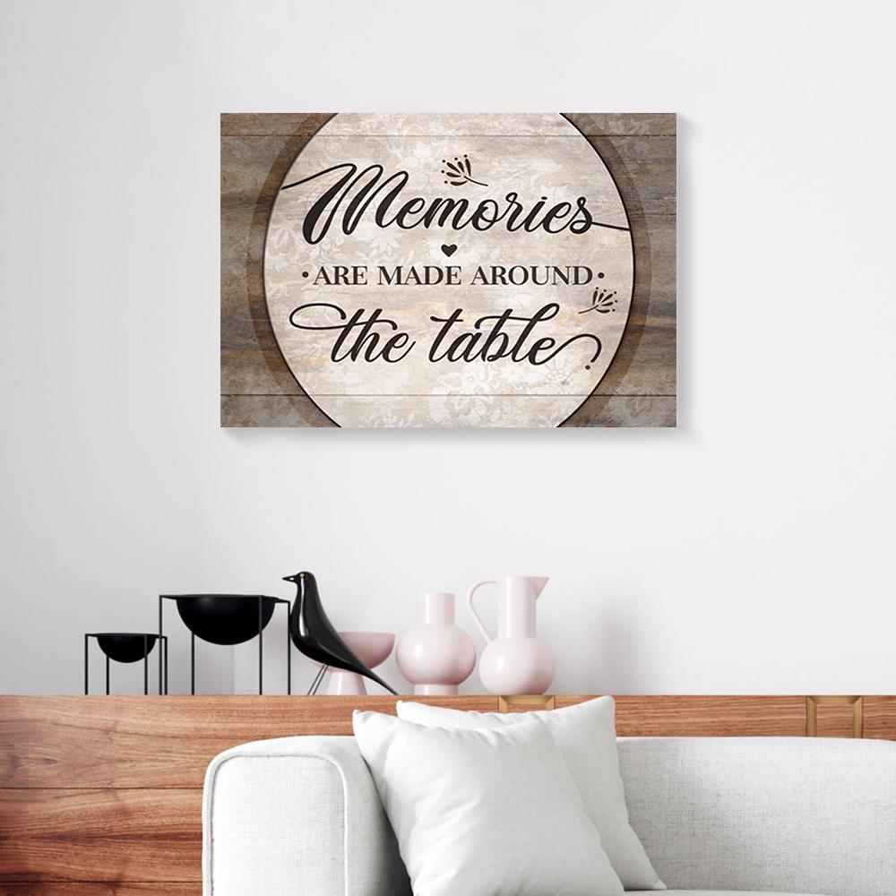 memories are made around the table canvas prints wall art decor 4572