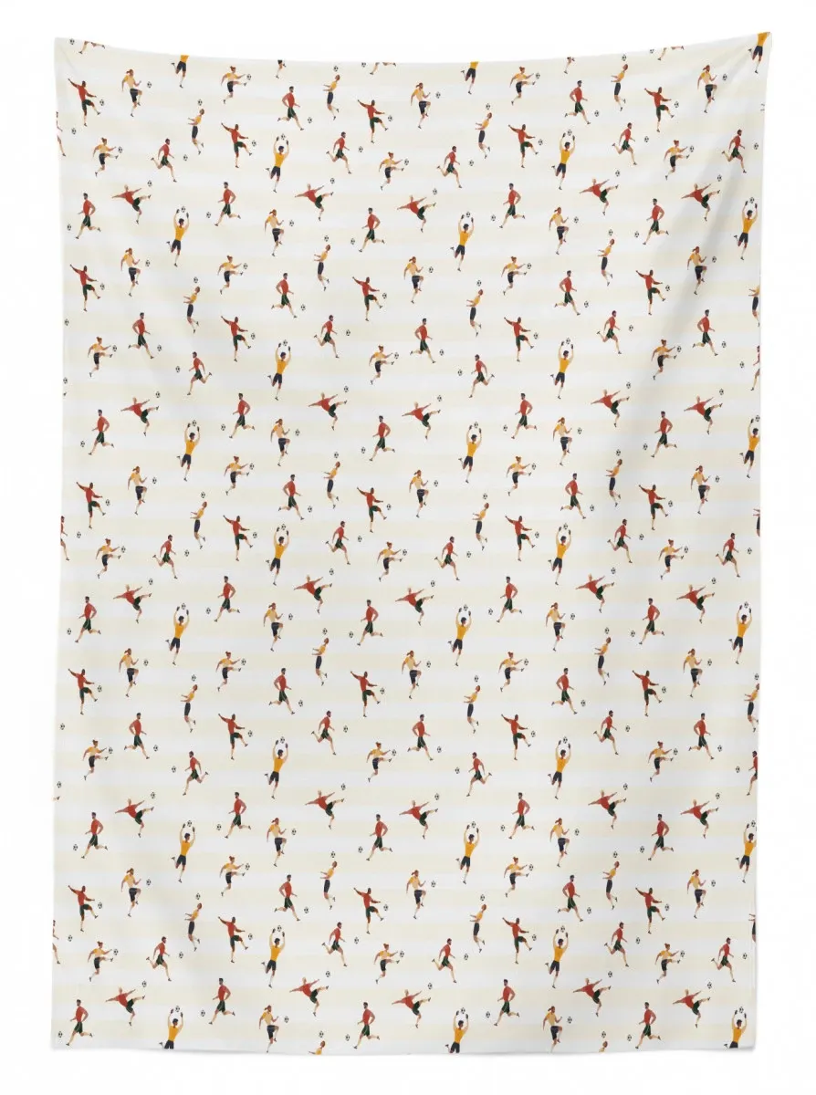 men playing soccer doodle 3d printed tablecloth table decor 1606