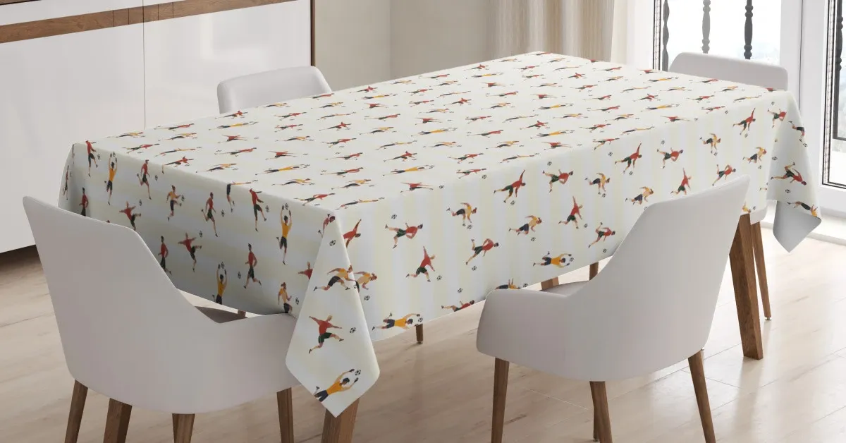 men playing soccer doodle 3d printed tablecloth table decor 4691