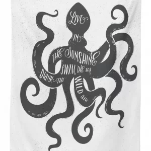 message on octopus 3d printed tablecloth table decor 2275