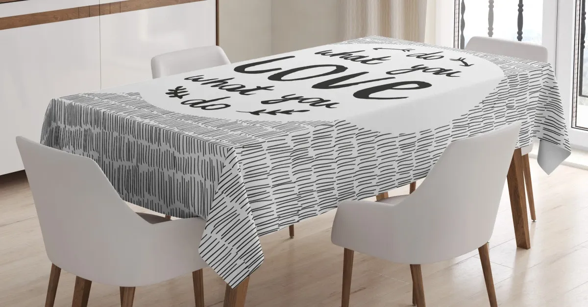 message with stripes leaves 3d printed tablecloth table decor 8574