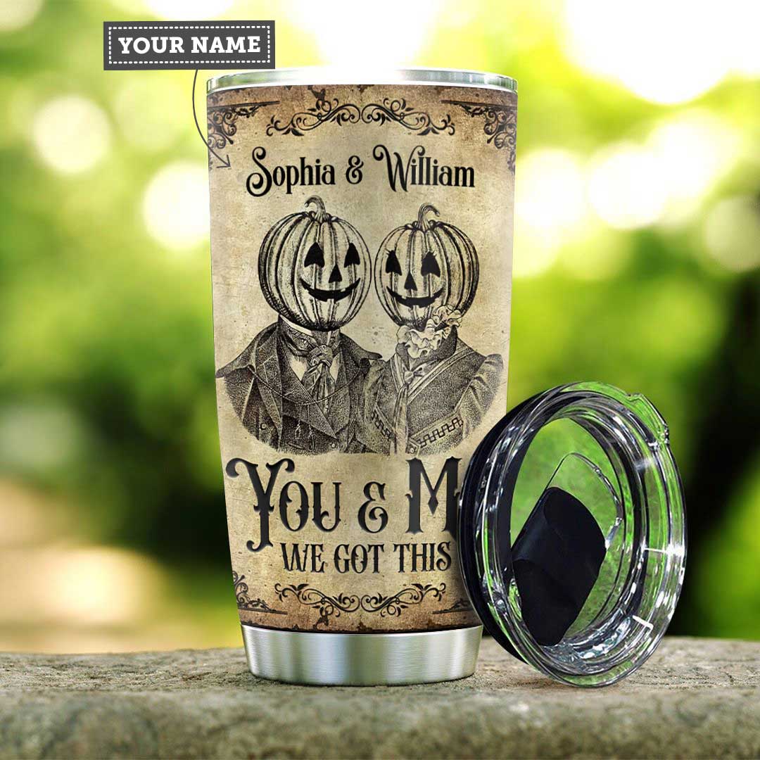 Metal Pumpkin Couple You And Me Personalized Stainless Steel Tumbler metal pumpkin couple you and me personalized stainless steel tumbler 1219