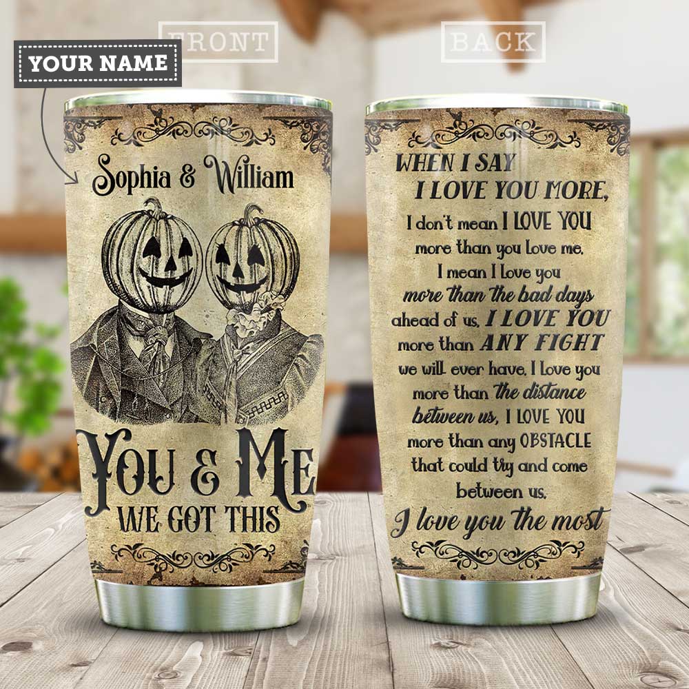 Metal Pumpkin Couple You And Me Personalized Stainless Steel Tumbler metal pumpkin couple you and me personalized stainless steel tumbler 8602