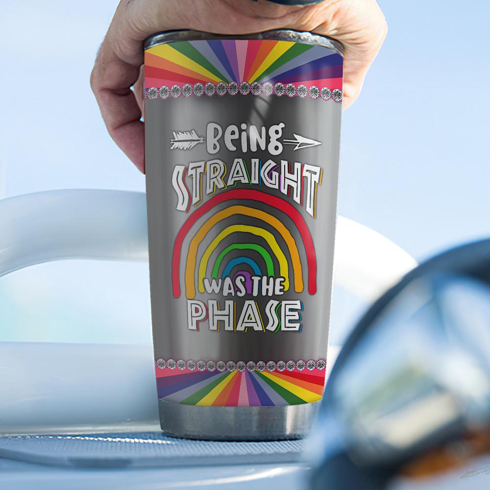 metal style lgbt being straight was the phase couple personalized stainless steel tumbler 5183