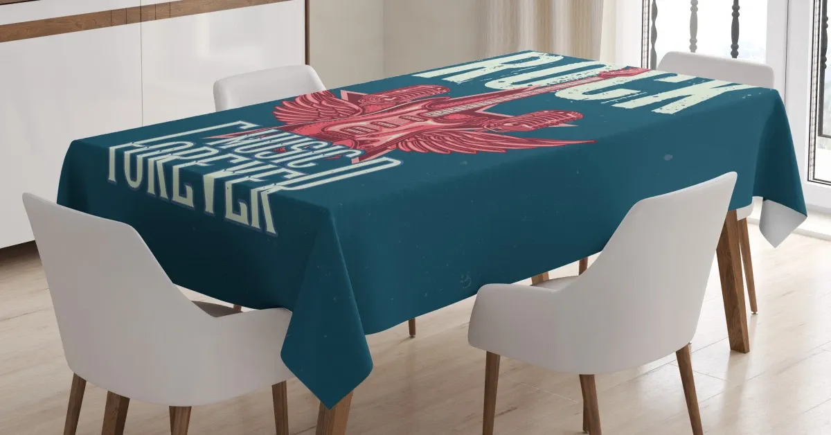 microphones and wings 3d printed tablecloth table decor 7972