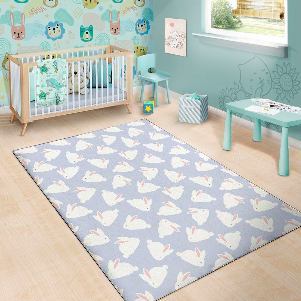 mini rabbit pattern print area rug floor decor 3718