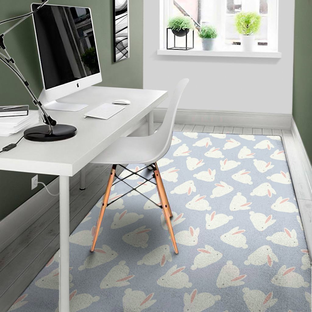 mini rabbit pattern print area rug floor decor 4060