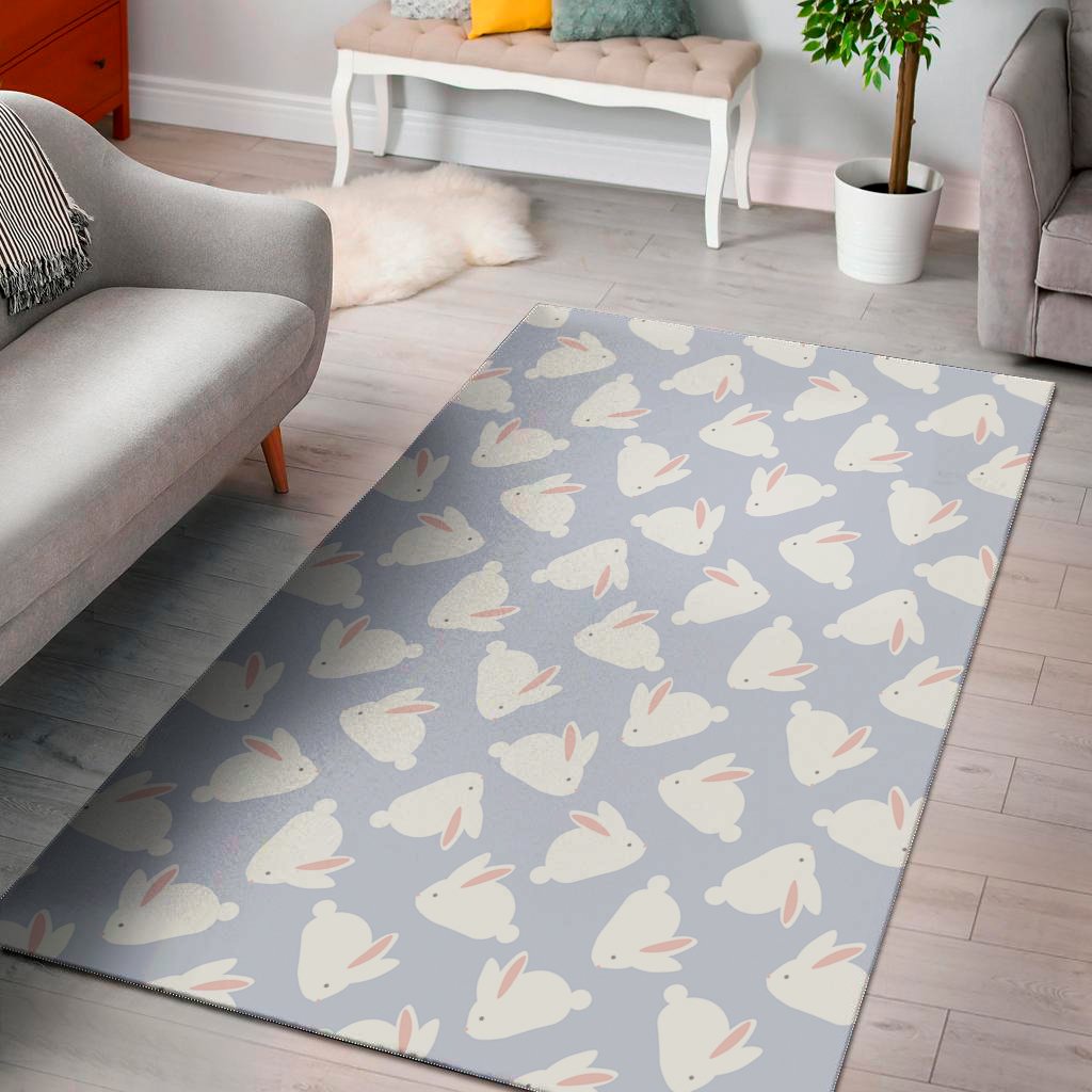 mini rabbit pattern print area rug floor decor 7500