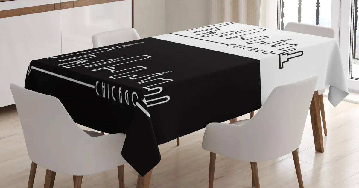minimalist city 3d printed tablecloth table decor 6317