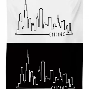 minimalist city 3d printed tablecloth table decor 8377