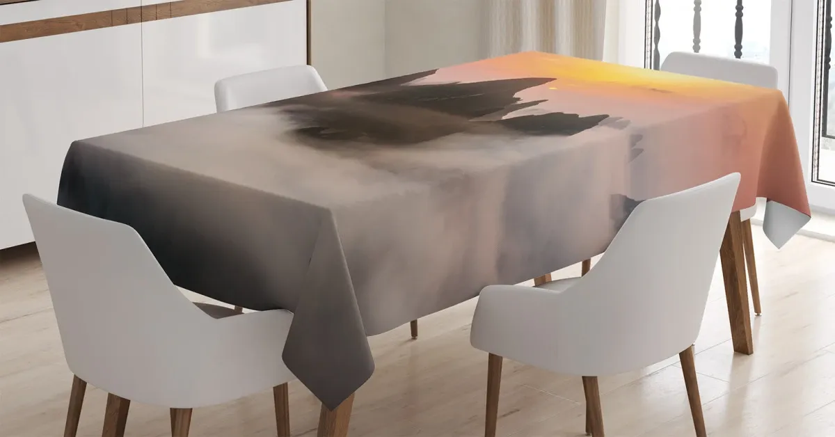 Mist Clouds Mountain 3D Printed Tablecloth Table Decor mist clouds mountain 3d printed tablecloth table decor 1560