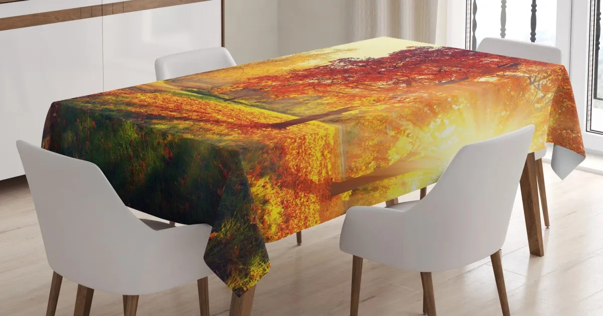 misty day in the forest 3d printed tablecloth table decor 6479