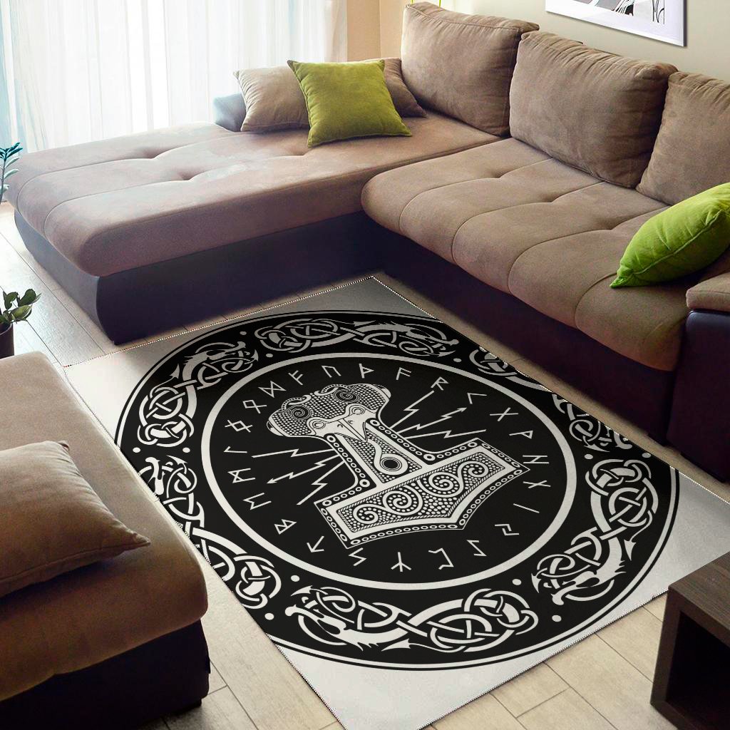 Mjolnir Norse Mythology Print Area Rug Floor Decor mjolnir norse mythology print area rug floor decor 2947