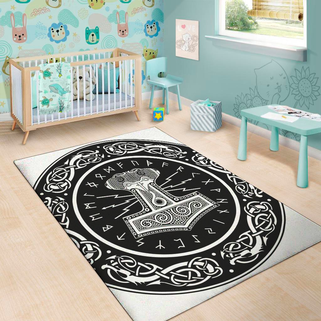 Mjolnir Norse Mythology Print Area Rug Floor Decor mjolnir norse mythology print area rug floor decor 3529