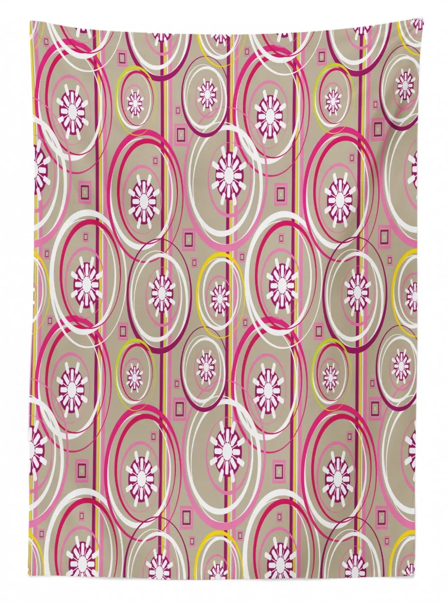 Modern Retro Mix Sketch 3D Printed Tablecloth Table Decor