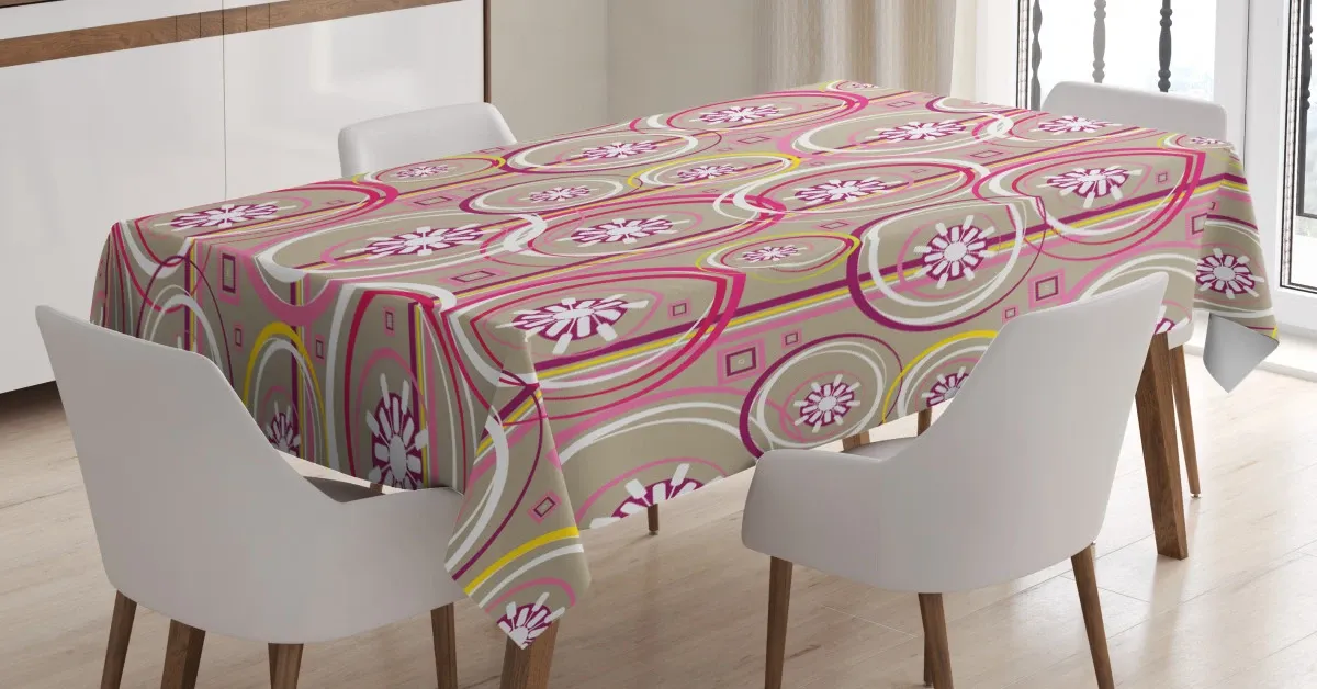 Modern Retro Mix Sketch 3D Printed Tablecloth Table Decor