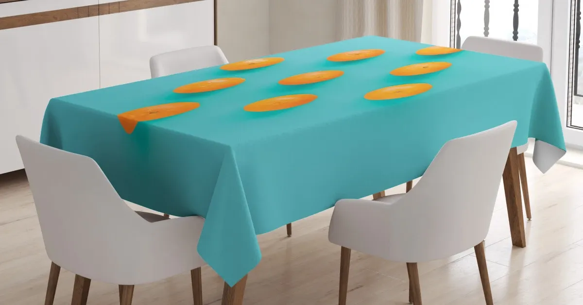 modern tangerine art 3d printed tablecloth table decor 7359