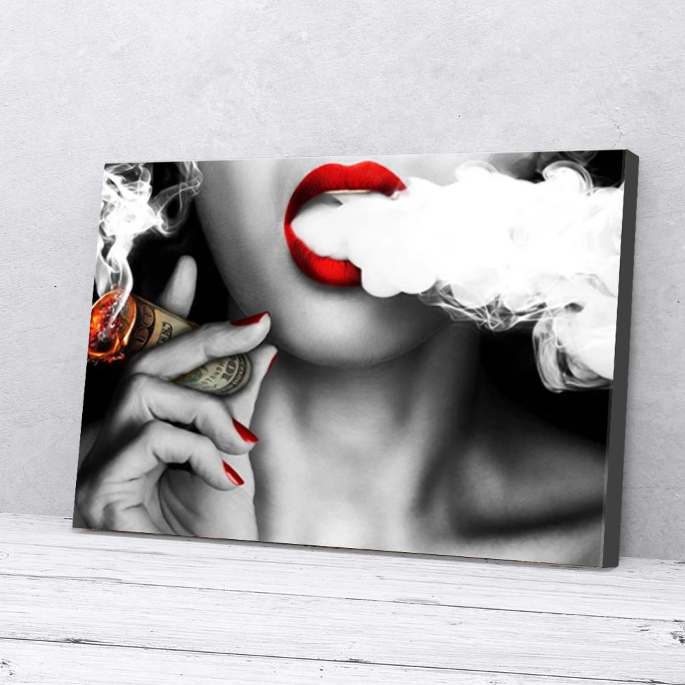 money clouds dollar women canvas prints wall art decor 5205