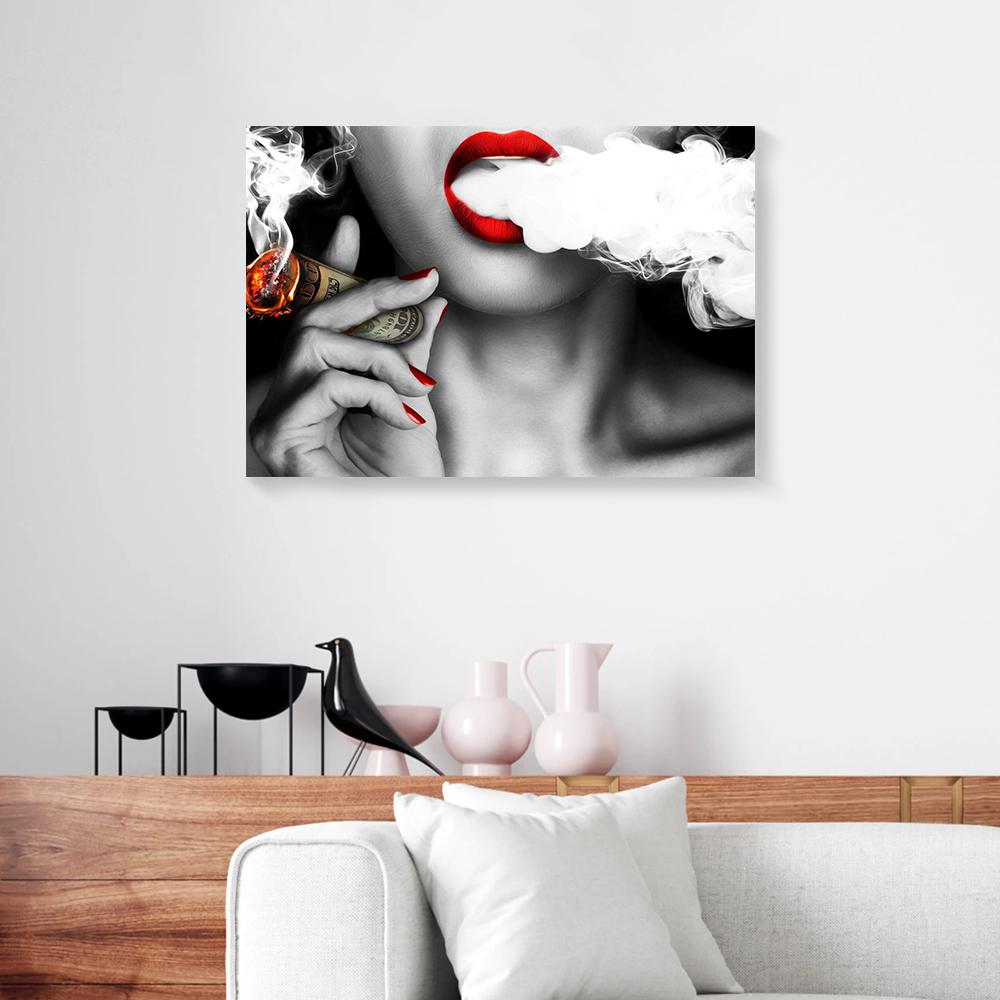 money clouds dollar women canvas prints wall art decor 6442
