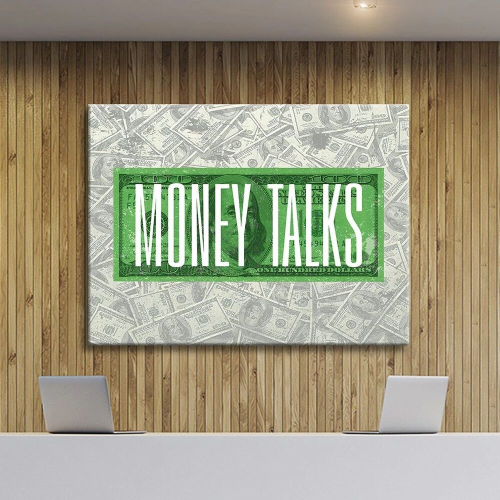 Money Talks Make More Money Motivational Positive Canvas Print - Wall Art Decor money talks make more money motivational positive canvas print wall art decor 7344