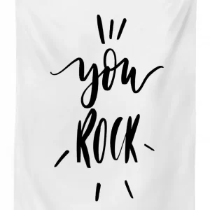monochrome lettering art 3d printed tablecloth table decor 6241