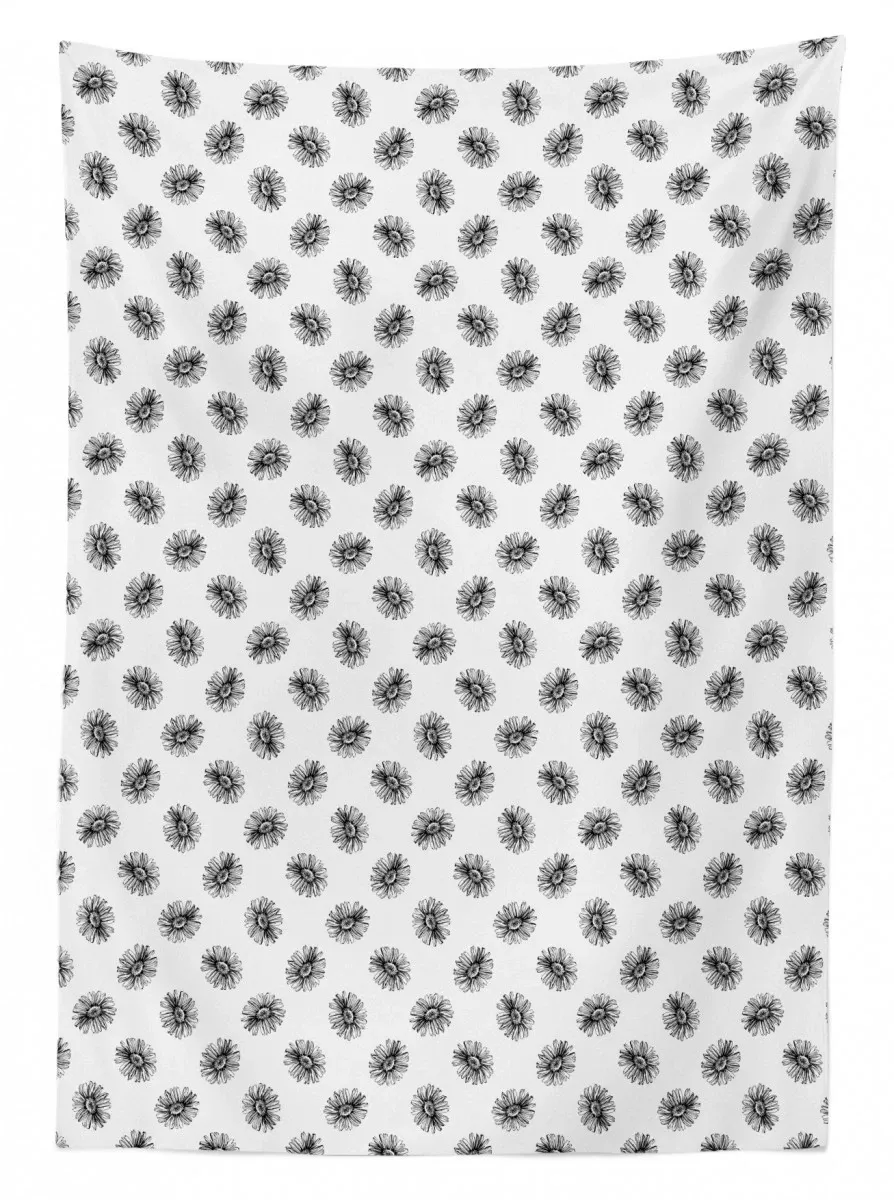 Monochrome Petals Repetition 3D Printed Tablecloth Table Decor monochrome petals repetition 3d printed tablecloth table decor 3723