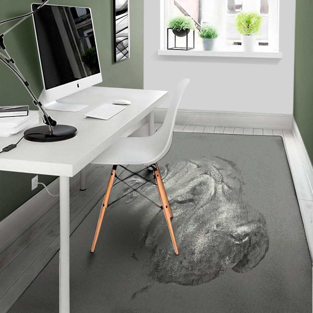 monochrome shar pei print area rug floor decor 4937