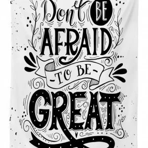 monochrome slogan design 3d printed tablecloth table decor 8933