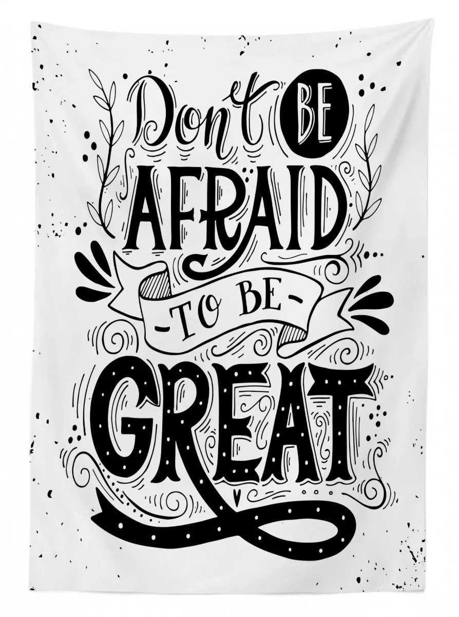 monochrome slogan design 3d printed tablecloth table decor 8933