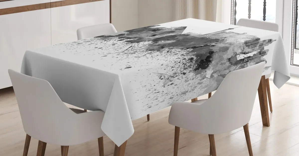monochrome vegas skyline 3d printed tablecloth table decor 5312