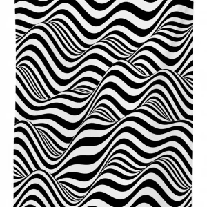 monochrome waves 3d printed tablecloth table decor 7290