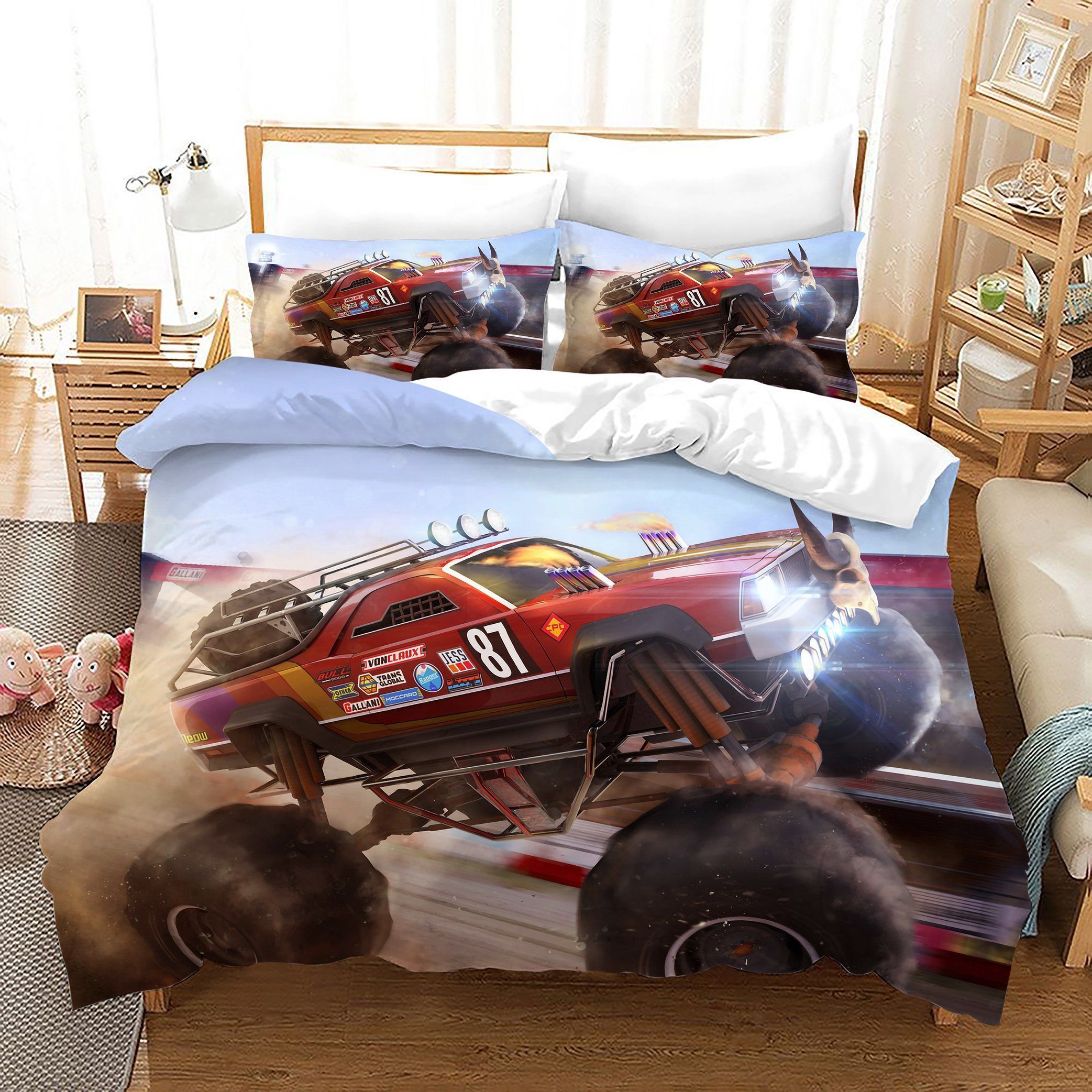 monster truck 3d printed bedding set bedroom decor for trucker 1009