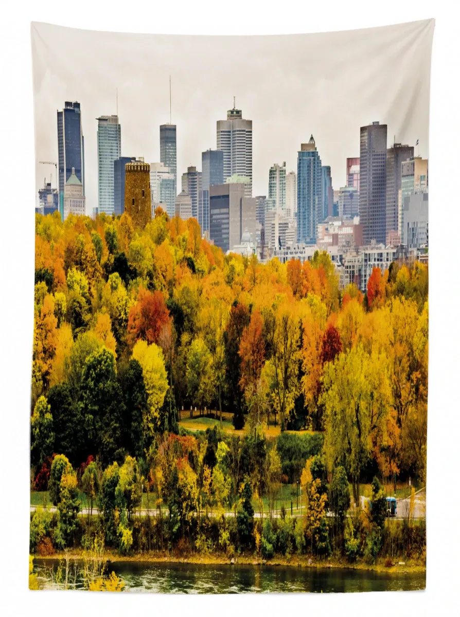 montreal in autumn season 3d printed tablecloth table decor 5786
