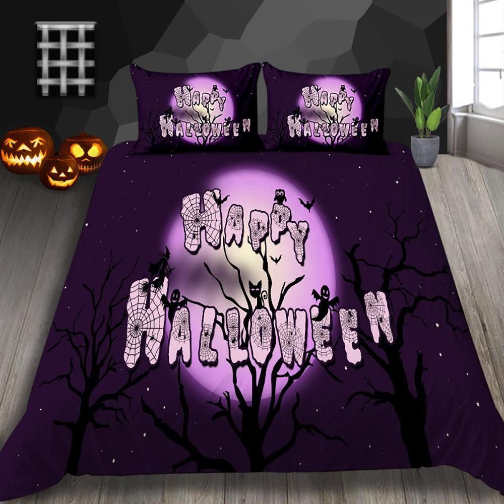 Moonlight With Bat Halloween Duvet Cover Bedding Set moonlight with bat halloween duvet cover bedding set 1058