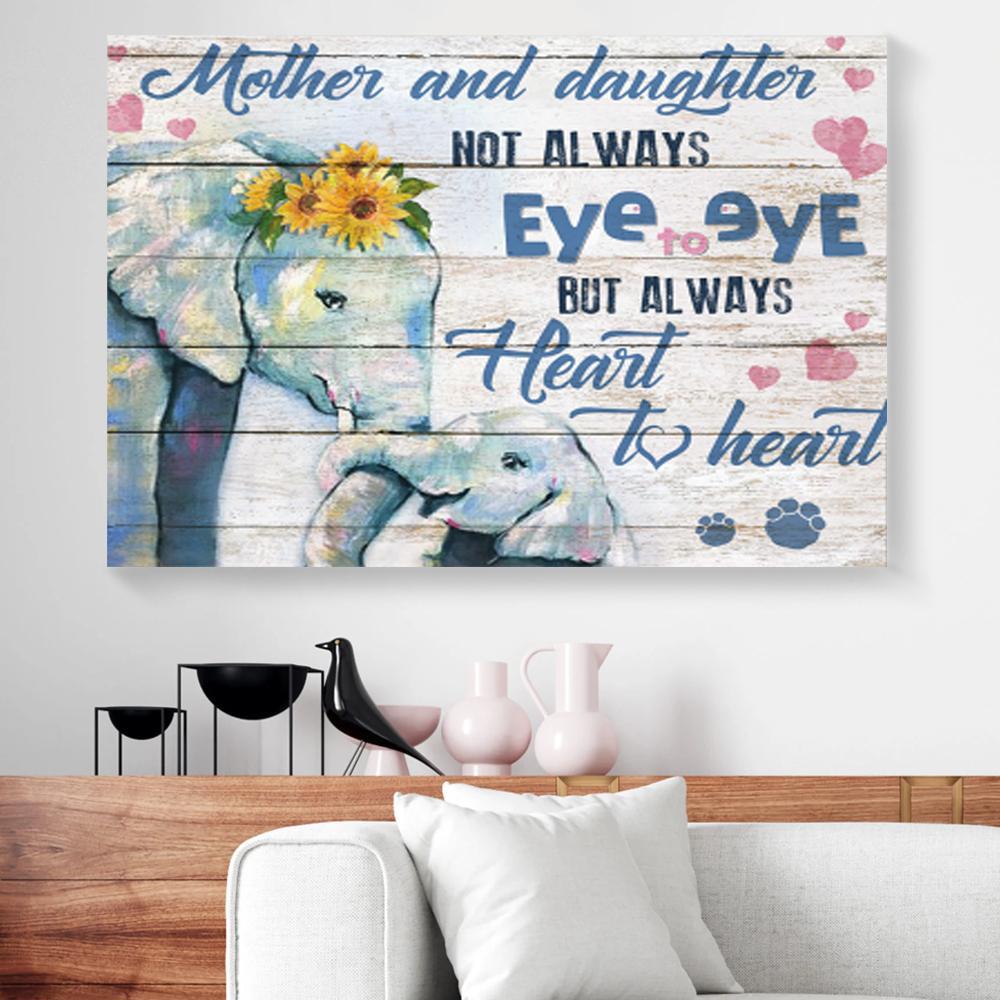 mother and daughter elephant canvas prints wall art decor 7992