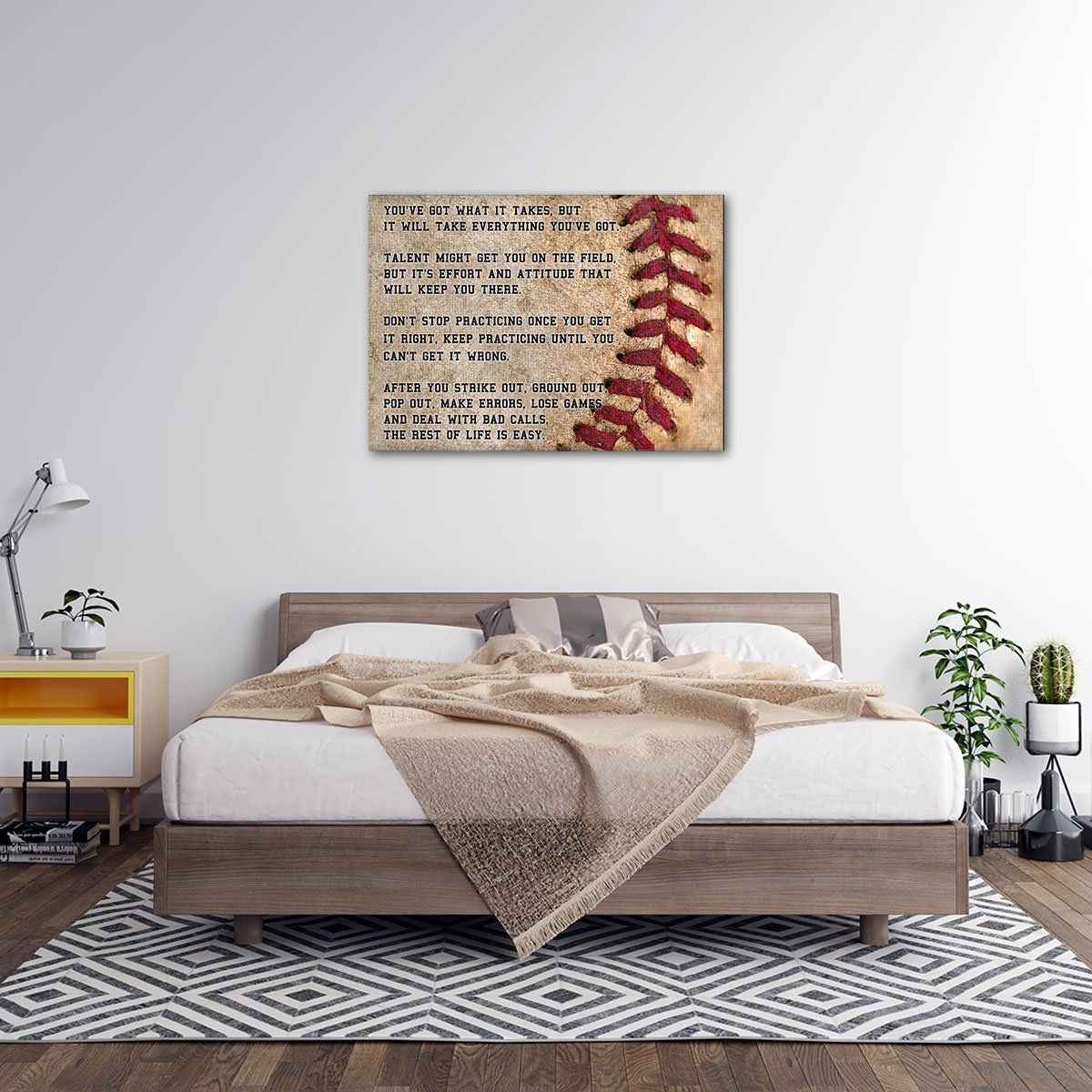 motivational baseball sport gifts canvas print wall art decor 3645