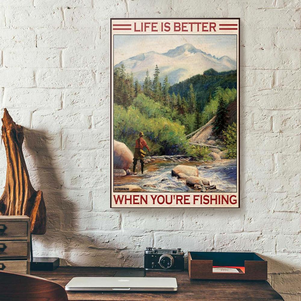 Mountain Fishing Canvas Prints - Wall Art Decor mountain fishing canvas prints wall art decor 6374