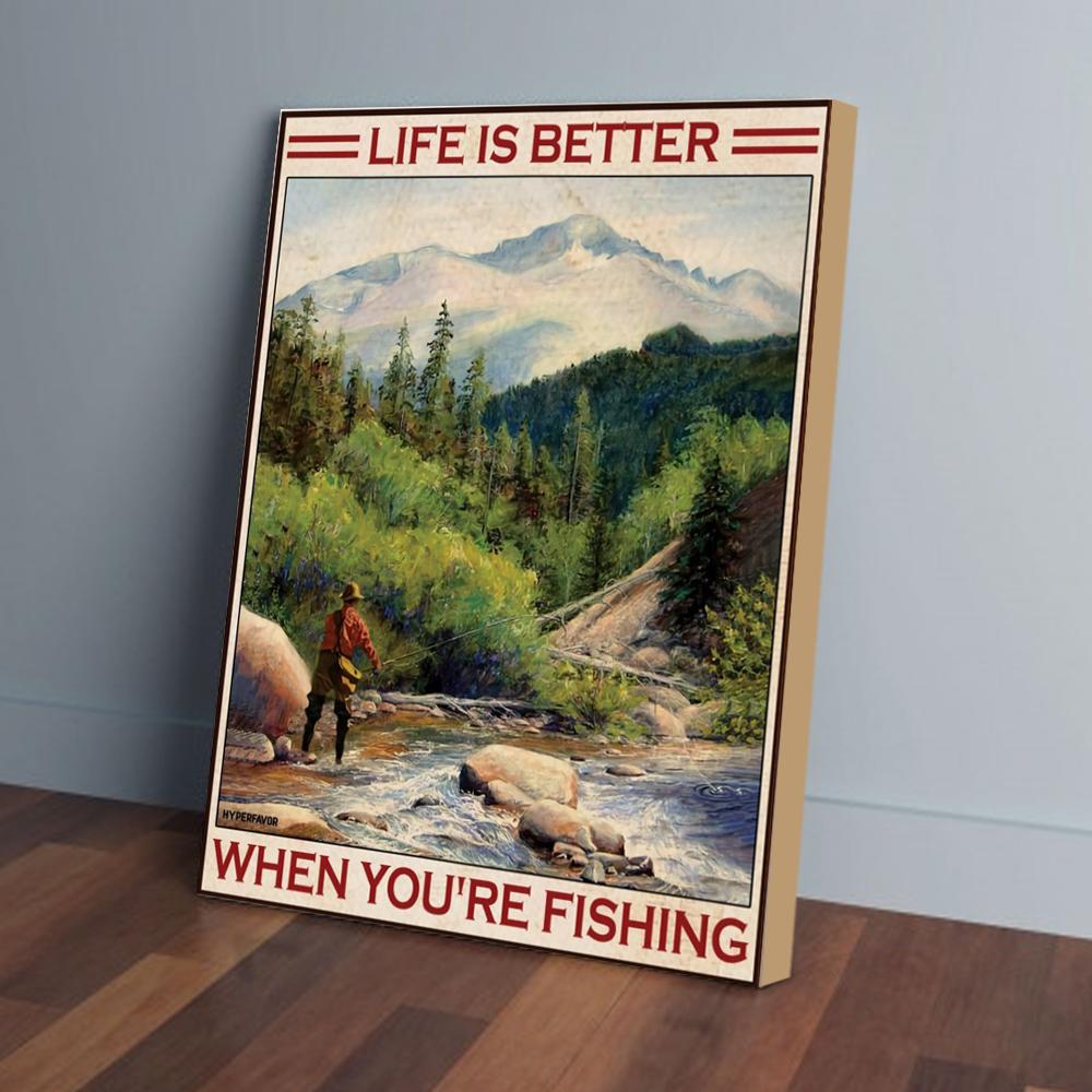 Mountain Fishing Canvas Prints - Wall Art Decor mountain fishing canvas prints wall art decor 7235