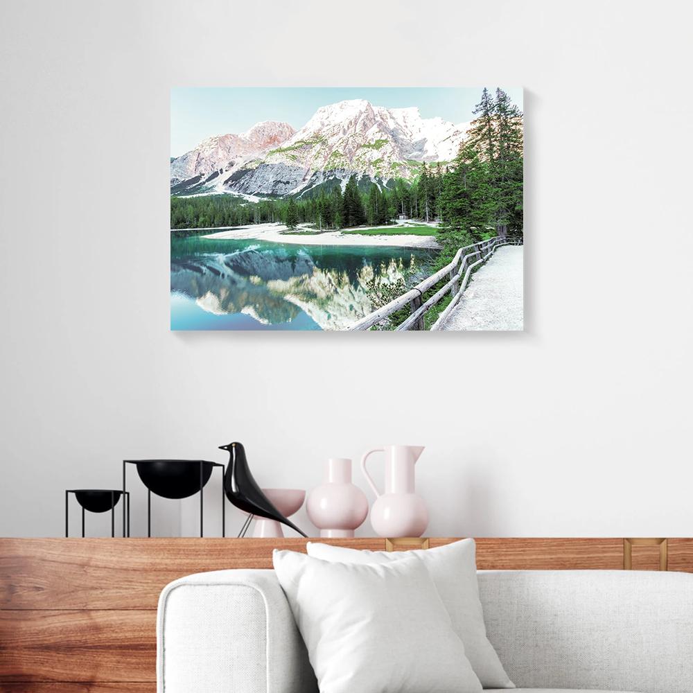 Mountain Trail Winter Wonderful Landscape Canvas Prints - Wall Art Decor mountain trail winter wonderful landscape canvas prints wall art decor 5736