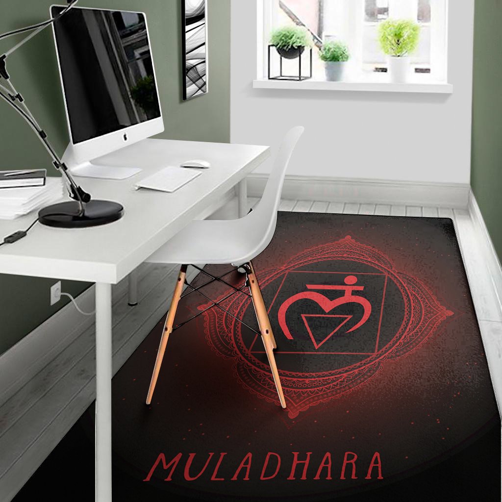 muladhara chakra symbol print area rug floor decor 3768