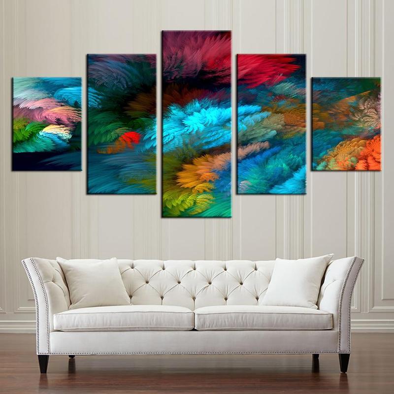 multicolor 01 abstract 5 panel canvas art wall decor 3570