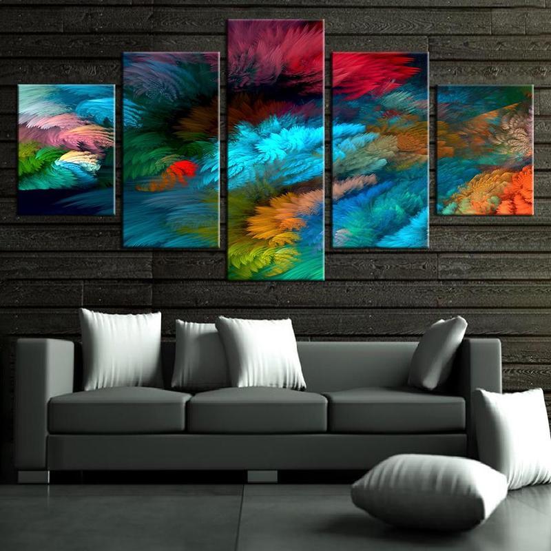 multicolor 01 abstract 5 panel canvas art wall decor 4343