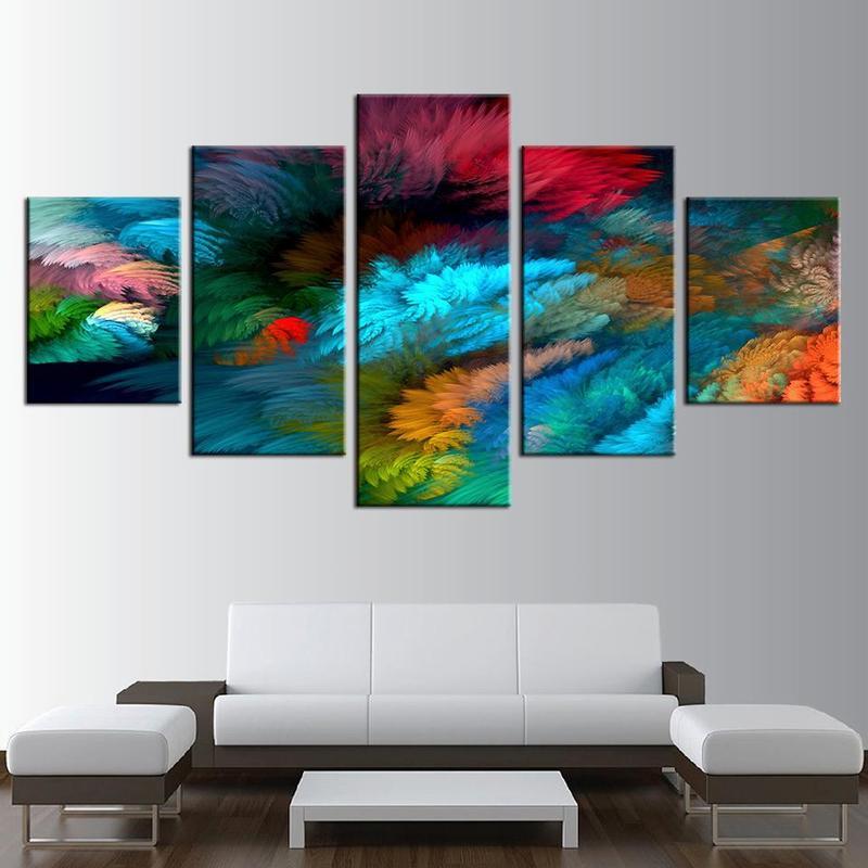 multicolor 01 abstract 5 panel canvas art wall decor 8145