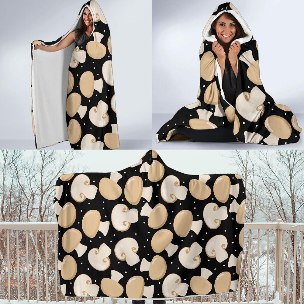 Mushroom Print Pattern Hooded Blanket Cloak Blanket mushroom print pattern hooded blanket cloak blanket 6264