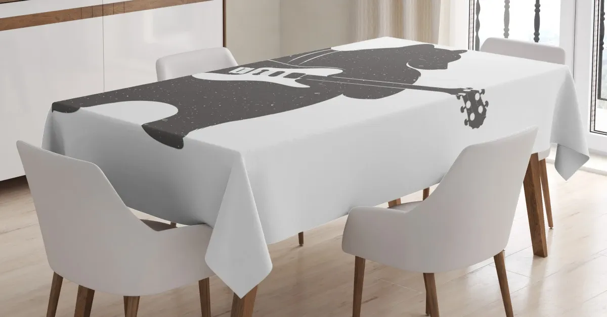 Music Guitar Rock 'n' Roll 3D Printed Tablecloth Table Decor music guitar rock n roll 3d printed tablecloth table decor 3276